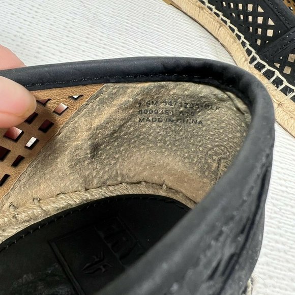 Frye Womens Lee A Line Black Perforated Slip On Espadrille Flats Size US 7.5 M - Picture 10 of 10